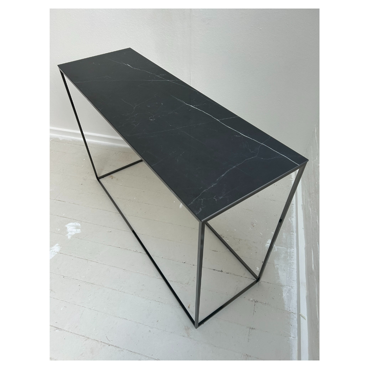 Space Console Table With Marquina Ceramic Stoneware Top  - IN STOCK